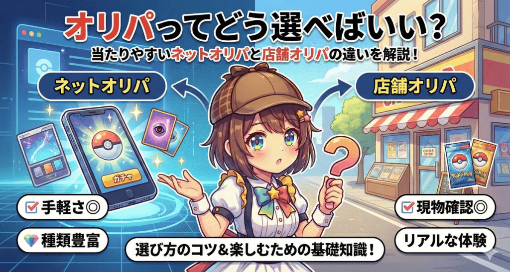 オリパってどう選べばいい？当たりやすいネットオリパと店舗オリパの違い