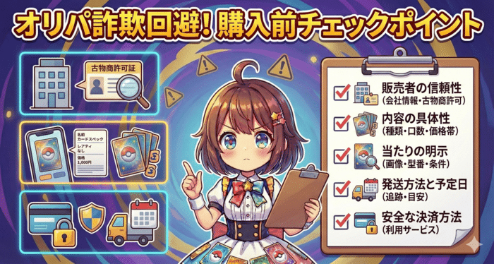オリパ詐欺を避けるための購入前チェックポイント