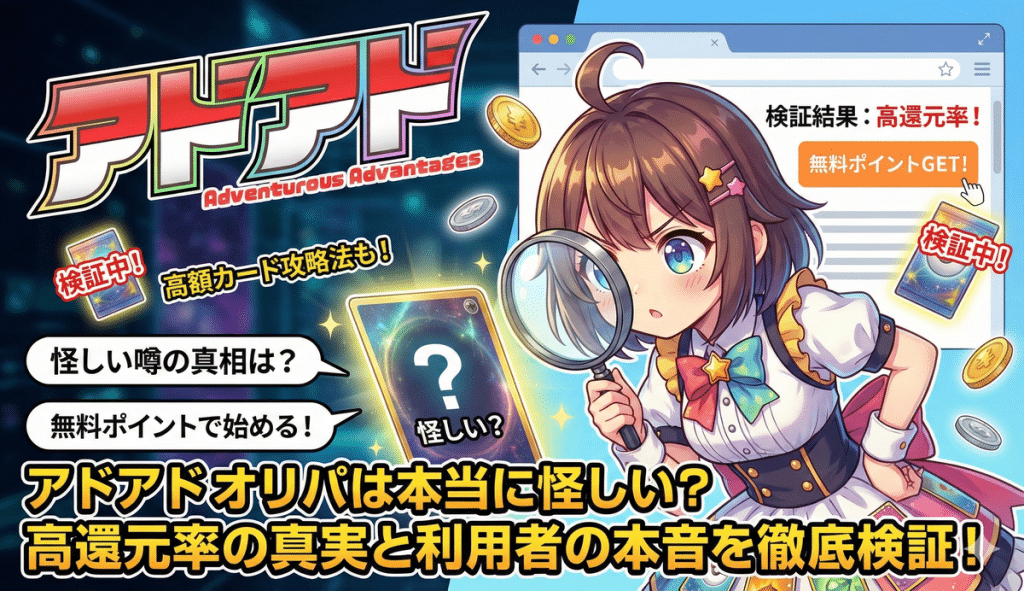 アドアドオリパは本当に怪しい？高還元率の真実と利用者の本音を徹底検証