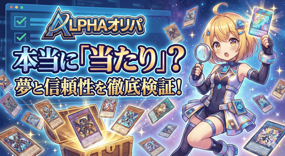 ALPHAオリパは本当に「当たり」？高品質カード獲得の夢と信頼性を徹底検証！
