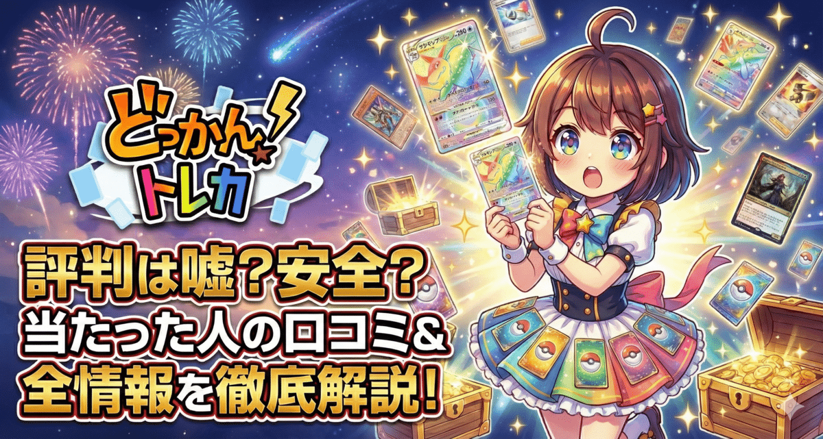 どっかん！トレカの評判は嘘？安全？当たった人の口コミ＆登録方法・全情報を徹底解説！