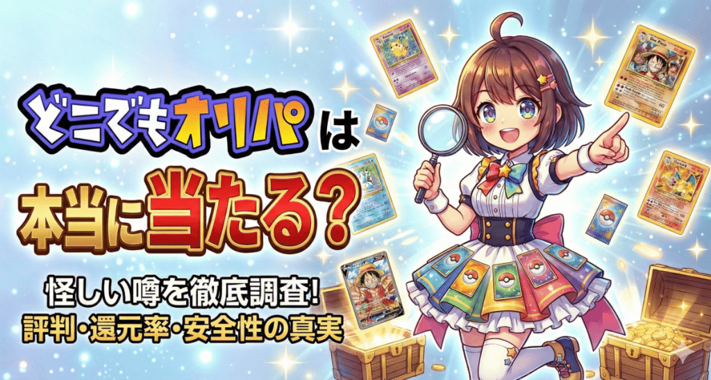 どこでもオリパは当たる？怪しい？評判・還元率・安全性を調査しました