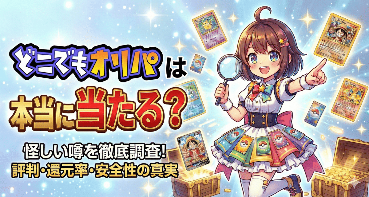 どこでもオリパは当たる？怪しい？評判・還元率・安全性を調査しました