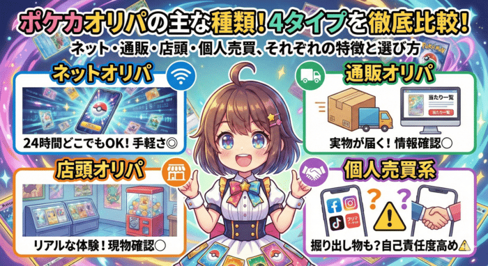 オリパの主な種類は？4タイプを比較